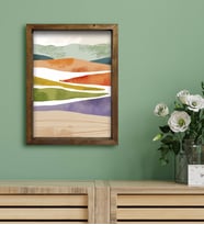 BK Gift Otel Odası Konseptli Doğal Masif Ahşap Çerçeveli Tablo 30x40cm-73