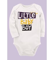 Organik Baskılı Pamuklu Unisex Bebek Body UZUNE177
