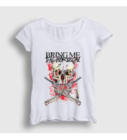 Presmono Kadın Beyaz Gun Bring Me The Horizon T-Shirt 20963tt