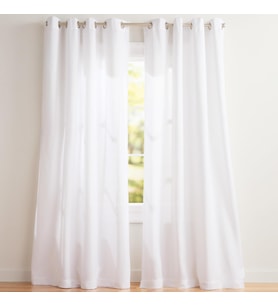 Lexroo Özel Grommet Top keten pencere perdeleri, polyester, kış-beyaz, 96 inç uzunluk