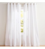 Lexroo Özel Grommet Top keten pencere perdeleri, polyester, kış-beyaz, 96 inç uzunluk