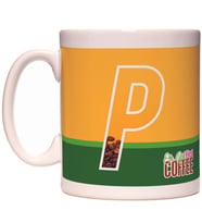 P Harfi Ok But First Coffee Kafein Kahve Tasarım  Harfli Kupa Bardak
