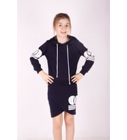 Toontoy Kız Çocuk Kolları Ve Eteği TNTY Baskılı Etekli Takım (Lacivert)