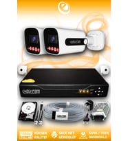 Elitcam 2 Kameralı Zebra 2 Dış Kamera Set 1 TB 5 MP Full HD Gece Görüşlü Güvenlik Kamerası Sistemi