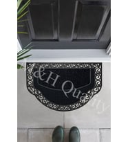Yarım Ay Modeli Welcome Yazlı Kapı Önü Paspası Siyah Rengi