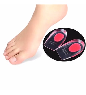 Silikon Topuk Dikeni Yastığı Tabanlık KIRMIZI Boy Uzatıcı Gizli Topuk Koruyucu 