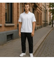 Climacool DryTouch Erkek Polo Gömlek Yaka Tişört – %100 Micro PES Deep Mash Beyaz