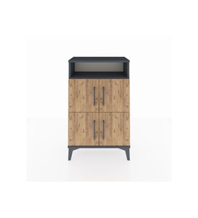 Arges Komodin Tek Raflı 4 Kapaklı 60x30x96 Antrasit-Çam