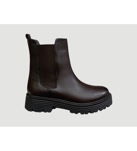 CASTLE BLACK CB-23821-1 KADIN DERİ LASTİKLİ POSTAL BOT KAHVE
