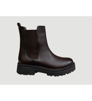 CASTLE BLACK CB-23821-1 KADIN DERİ LASTİKLİ POSTAL BOT KAHVE