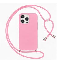 Coverzone iPhone 17 Pro ile Uyumlu ?pli Boyun Ask?l? Silikon K?l?f Kadife ?� Yap?l? Dulcet Epiphany boyun �apraz as?labilen ?pli K?l?f A�?k Pembe