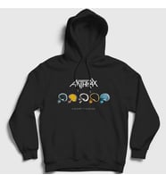 Presmono Unisex Siyah Mosh Anthrax Kapüşonlu Sweatshirt 10343tt