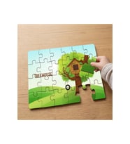 Ağaçın Üstündeki Kulube Tasarımlı 24 Parça Ahşap Çocuk Puzzle MPK0547