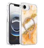 Onegif iPhone 17E Lotus Simli Magsafe Kapak - Turuncu