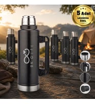 Logonuza Özel 5 Adet 5341 Çelik Termos 1450 ml Büyük Boy Kurumsal Termos
