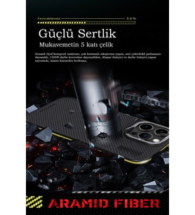 Pilelistore   iPhone 15 Pro Kılıf Aramid 600D Kevlar Karbon Fiber Magsafe Kapak - Kırmızı