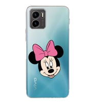 Vivo Y15s 2021 Uyumlu Kamera Korumalı Kapak Minnie Mouse Tasarımlı Şeffaf Silikon Kılıf