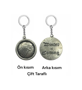 Game of Thrones Tarzı Çift Taraflı Unisex Anahtarlık – Efsanevi Sembollerle Sadakat Temalı Tasarım