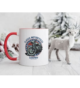BK Gift Kişiye Özel Motorcu Temalı Kırmızı Kupa Bardak-17, Arkadaşa Hediye, Sevgiliye Hediye