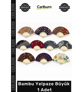 Özel Üretim El Yapımı Doğal Estetik Katlanabilir Şık Yazlık Aksesuar Bambu Yelpaze Büyük 1 Adet