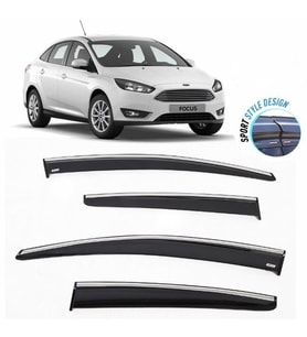 Fiat Focus 3 (hb-sedan) Kromlu Cam Rüzgarlığı 2011-2015 arası Sunplex (Beyaz)