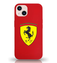 Apple iPhone 13 Mini  Lansman Kılıf Ferrari Tasarımlı Altı Kapalı İçi Kadife Kaplı  Kapak (Şeffaf)