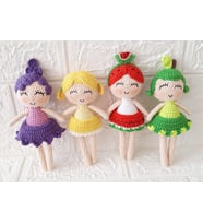 Meyveli Kızlar Takımı Amigurumi Organik Oyuncak