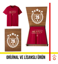 Galatasaray Lisanslı 26 Şampiyonluk Dejavu Kırmızı T-shirt 26 Şampiyonluk Ahşap Kutulu
