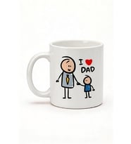 Babaya Özel I Love Dad Yazılı Kupa Bardak - Komik Tasarım Baskılı Seramik Hediye Kupa Bardak