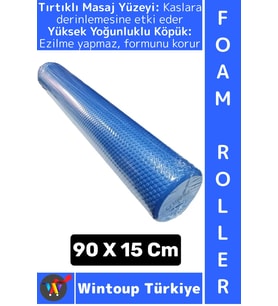#FoamRoller Spor Fitness Egzersiz Pilates Yoga Esneme Bacak Sırt Omuz Kalça Masajlı Uzun Foam Roller