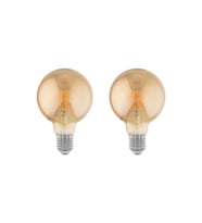 4W 220V E27 G95 Rustik LED Ampul G95-4C 2'li Paket amber