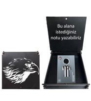 Beşiktaş Lisanslı Siyah Çizgili Forma Anahtarlık Kartal Ahşap Kutulu
