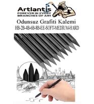 Odunsuz Grafiti Kalemi 9 lu 1 Paket Odunsuz Kömür Kalemi Füzen Kalemi Çizim Kalemi Eskiz ve Karakalem Kalemi (Siyah)