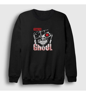 Presmono Unisex Siyah Ken Kaneki V4 Anime Tokyo Ghoul Sweatshirt 350468tt