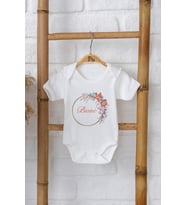 Pia Baby Premium %100 Pamuk İsme Özel Organik Baskılı Çıtçıtlı Bebek Body Zıbın Modelleri 5031-16 (Ekru)