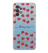 Samsung Strawberries Tasarımlı Şeffaf Telefon Kılıfı