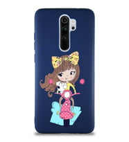Xiaomi Redmi Note 8 Pro Soft Premier Kapak Vespagirl Tasarımlı Silikon Kılıf - Lacivert (Şeffaf)