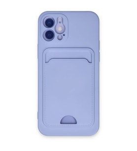 Apple iPhone 12 Kılıf Kelvin Kartvizitli Silikon - Lila