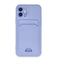 Apple iPhone 12 Kılıf Kelvin Kartvizitli Silikon - Lila