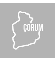 Çorum Harita Araba Sticker siyah 14x18 CM (Beyaz)