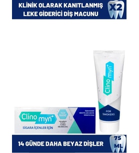 Clinomyn Smokers Sigara İçenler İçin Diş Beyazlatan Leke Giderici Diş Macunu 75 ml x 2 adet