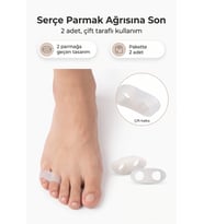 Makaralı Serçe Parmak Bunyon Koruyucu ve Şekil Bozukluğu Düzeltici Silikon Kemik Koruyucu, 1 Çift