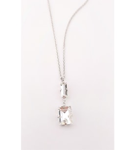 Swarovski Baget Taşlı Gümüş Kolye