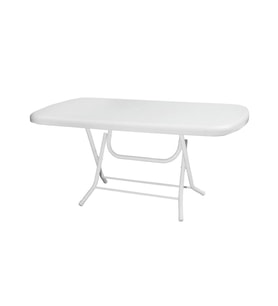Omnipazar MT-GFM230 Prima Grande Plastik Dikdörtgen Bahçe Balkon Masa 90x160 cm Beyaz