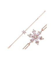 Gümüş Rose Pembe Lotus Çiçeği Kadın Bileklik CSR2184536