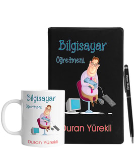 Bilgisayar Öğretmenlerine Özel Defter Kalem Kupa Hediye Seti
