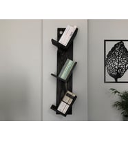 Doğal Ahşap Kitaplık, Dekoratif Tasarım Ahşap Vintage Kitaplık, Retro Tasarım Kitaplık, Siyah