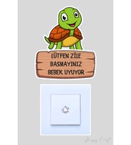 Lütfen Zile Basmayınız Bebek Uyuyor Kapı Zili Etiketi - Sevimli Tospik Sticker