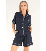 DoReMi Lacivert Kısa Kollu Kadın Şortlu Pijama Takım