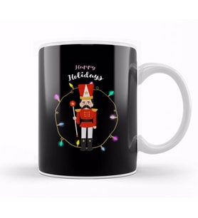 Happy Holidays Nutcracker 01 Kupa Bardak Porselen